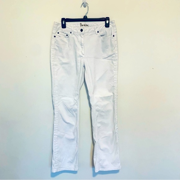 Women’s Boden White Denim 5 Pocket Bootcut Midrise Pants Size 8 - Picture 1 of 12